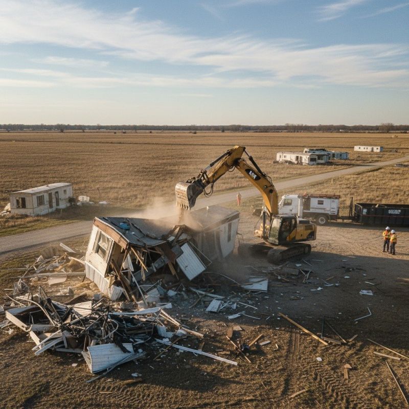 Double Wide Demolition in Katy, TX